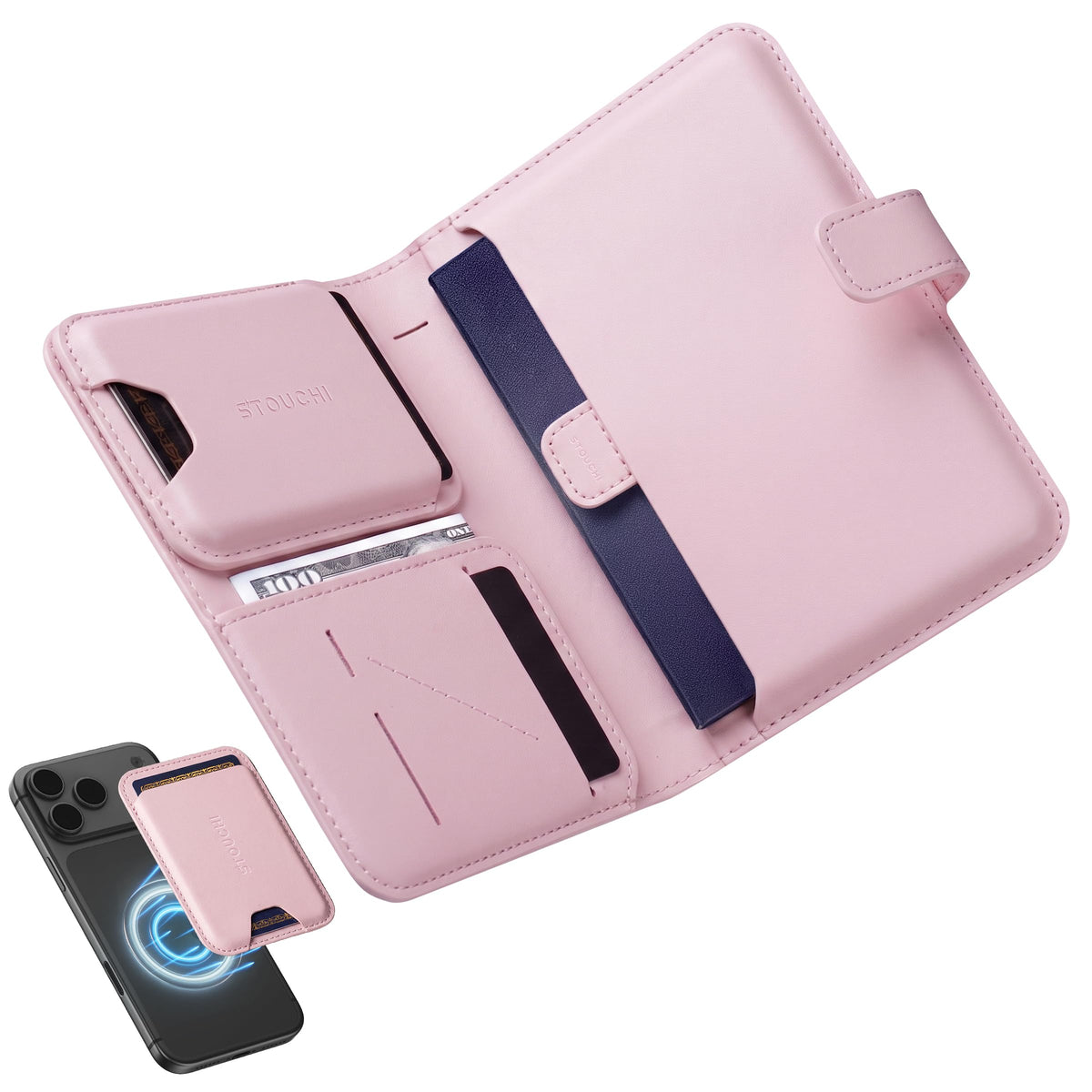 Passport Holder with AirTag (Pink)