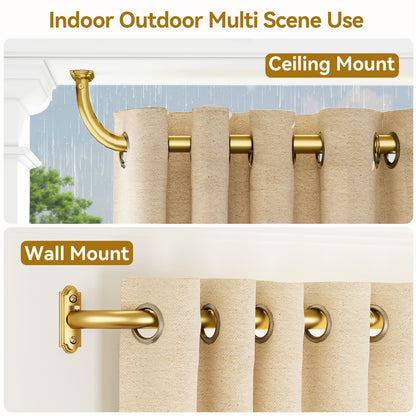 Gold Curtain Rod 2 Pack 32 (Gold / 32 to 58" - 2Pack)