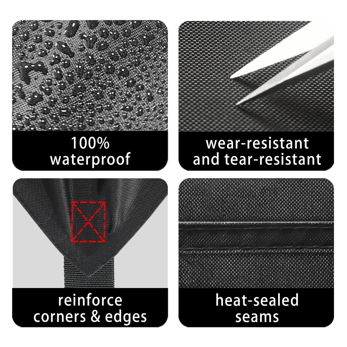 Black Tarps Heavy Duty Waterproof 12x12ft (Black / 12x12ft)