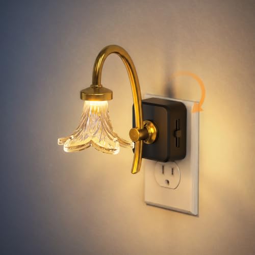 Night Light Flameless Candle Amber Night Lights Plug into Wall