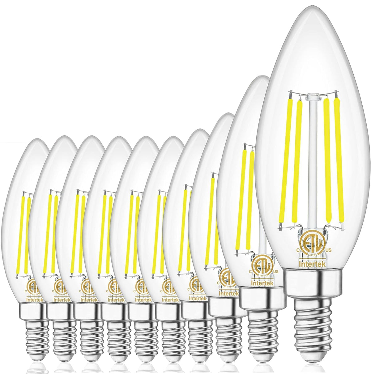 10 Pack E12 Chandelier LED Light Bulbs 60W Equivalent 5000K Daylight (10 Count (Pack of 1))