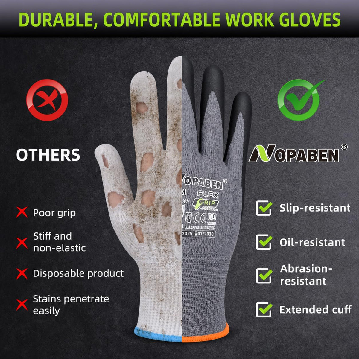 Safety Work Gloves Men (12/XXX-Large)
