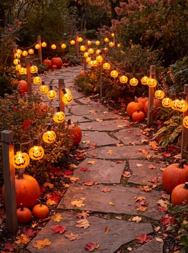 10.5Ft Halloween Pumpkin String Lights (Orange Pumpkin Lights / 11.5FT)