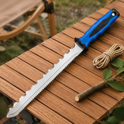 Double Side Serrated Insulation Knife (Blue / 11 IN)