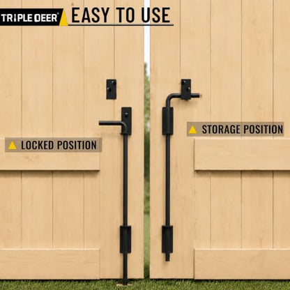 Heavy Duty Cane Bolt Gate Drop Rod Extra Thick Ground Latch