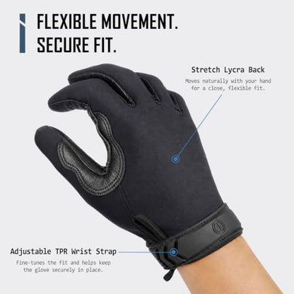 Patrol Gloves Tactical Glove Mens Goatskin Palm Touchscreen Lightweight