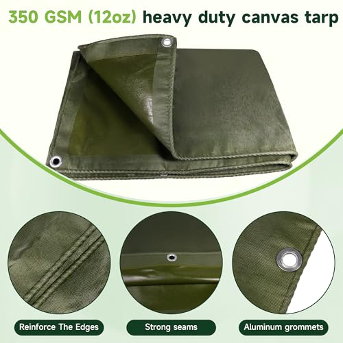 Heavy Duty Canvas Tarp 8x12ft