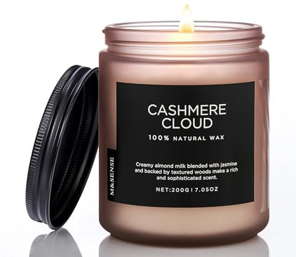 Cashmere Cloud Scented Candles for Home Cozy Winter Gifts Women (Small Jar / Cashmere Cloud)