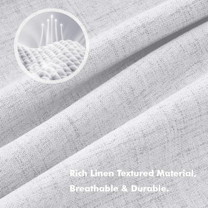 100% Blackout Linen Curtains 42 x 63 Inch Grayish White 2 Panels (Grayish White / 42"W x 63"L (Pack of 2))