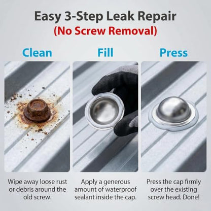 Stainless Steel Roof Screw Caps for Leak Repair