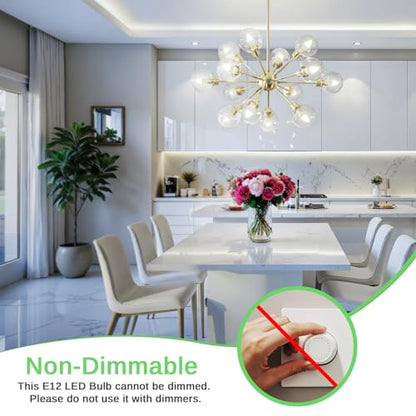 E12 LED Candelabra Light Bulbs 60W Equivalent