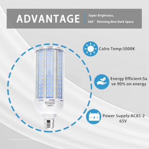 LED Corn Cob Daylight 5000K LED Corn Light for Garage Workshop Warehouse