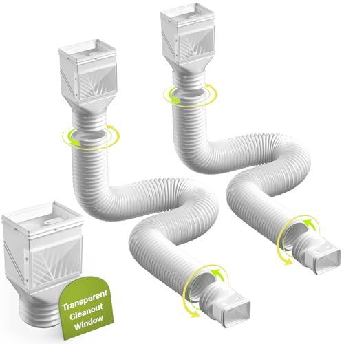 2 Pack Rain Gutter Downspout Extension with Cleanout Window