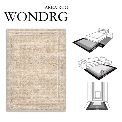 5x7 Beige Neutral Retro Area Rug (Retro | Beige / 5' x 7' (Rectangular))