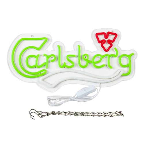 Beer Neon Signs for Wall Decor Neon Lights for Bedroom Led Business Signs Suitable for Bedroom Man Cave Christmas Gift (Carlsberg)
