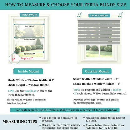 Custom Size Cordless Zebra Blinds for Windows (Gray / CUSTOM SIZE)