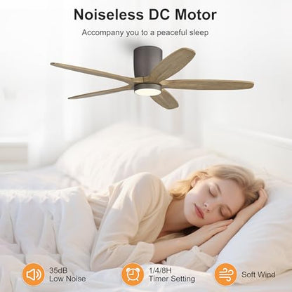 54" Flush Mount Ceiling Fan with Light