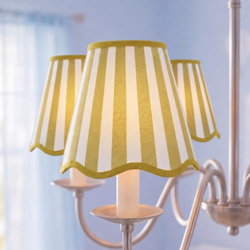 Set of 6 Striped Chandelier Lamp Shades