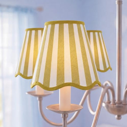 Set of 6 Striped Chandelier Lamp Shades