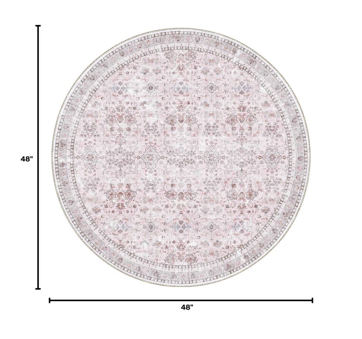 Round Rug 4ft (Pink / 4' (Round))
