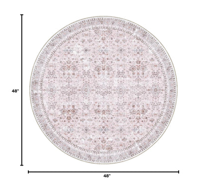 Round Rug 4ft (Pink / 4' (Round))