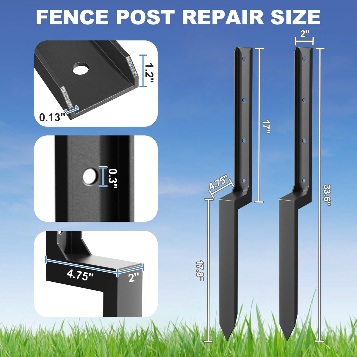 8 Pack Fence Post Repair Kit