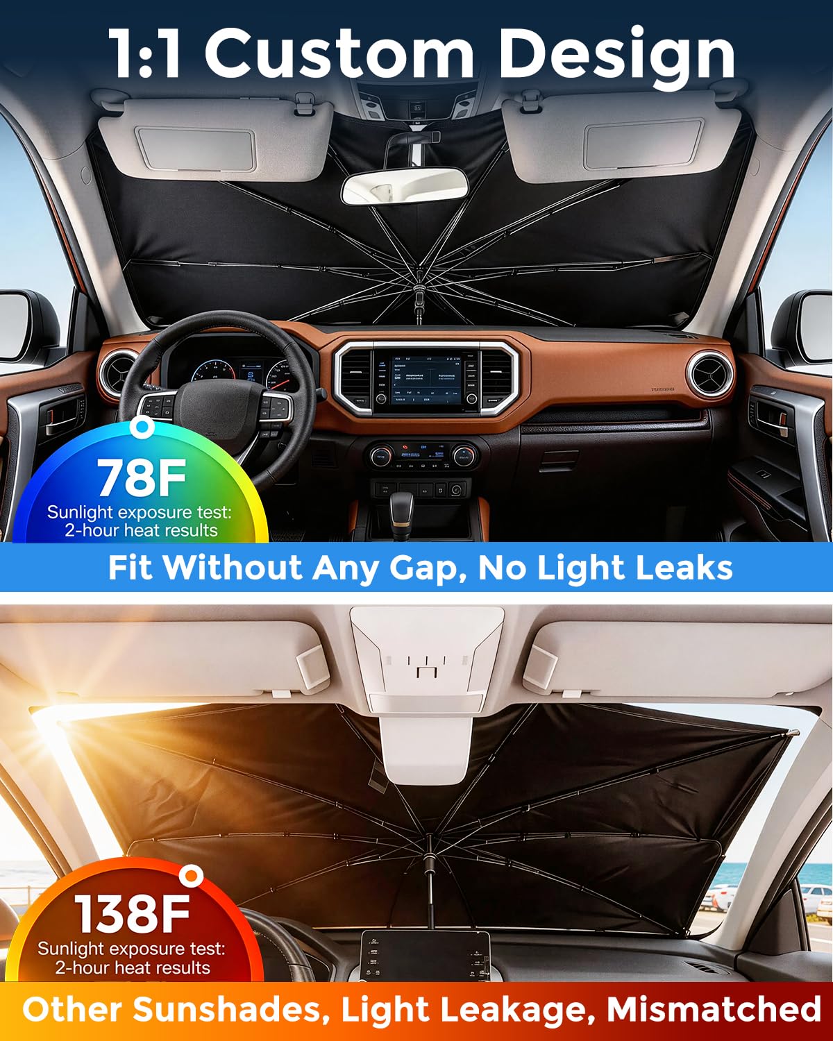 Truck Windshield Sun Shade Umbrella for 4runner Tacoma Colorado
