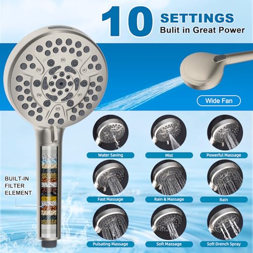 All Metal Rainfall Showerhead Combo