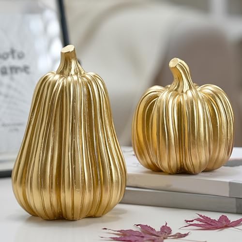 White and Gold Decorative Pumpkins