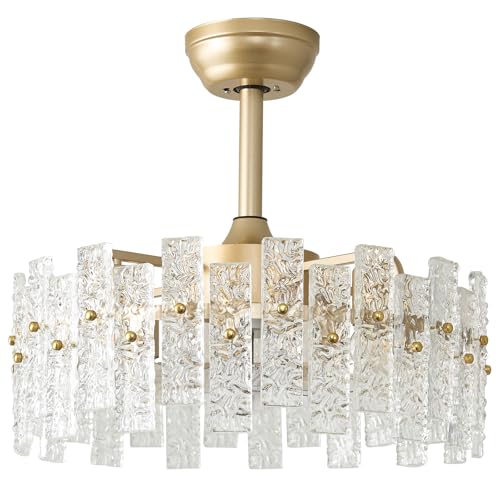 Gold Crystal Fandelier Ceiling Fan with Light