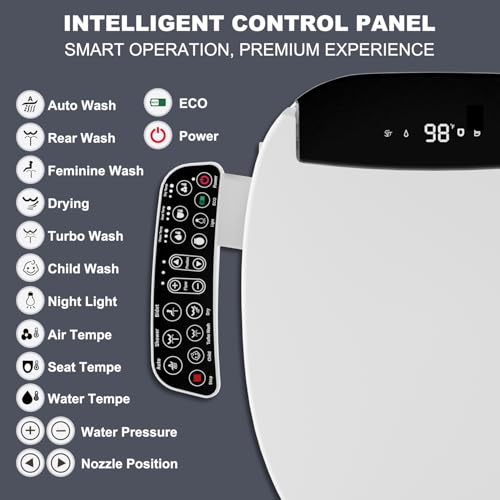Electric Heated Bidet Toilet Seat with Warm Water Wash