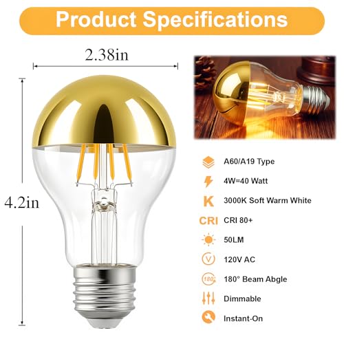 Half Chrome Light Bulb Dimmable