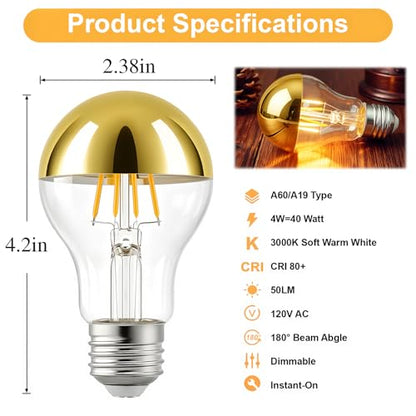Half Chrome Light Bulb Dimmable