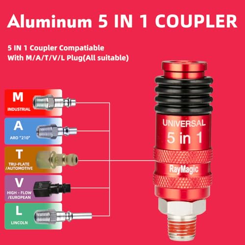 Upgraded 5IN1 Universal Quick Industrial Connect Coupler
