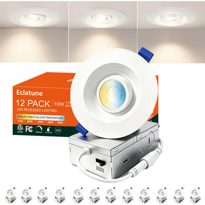 4 Inch LED Eyeball Gimbal Recessed Light (12P-White / 4 Inches Anti-glare)