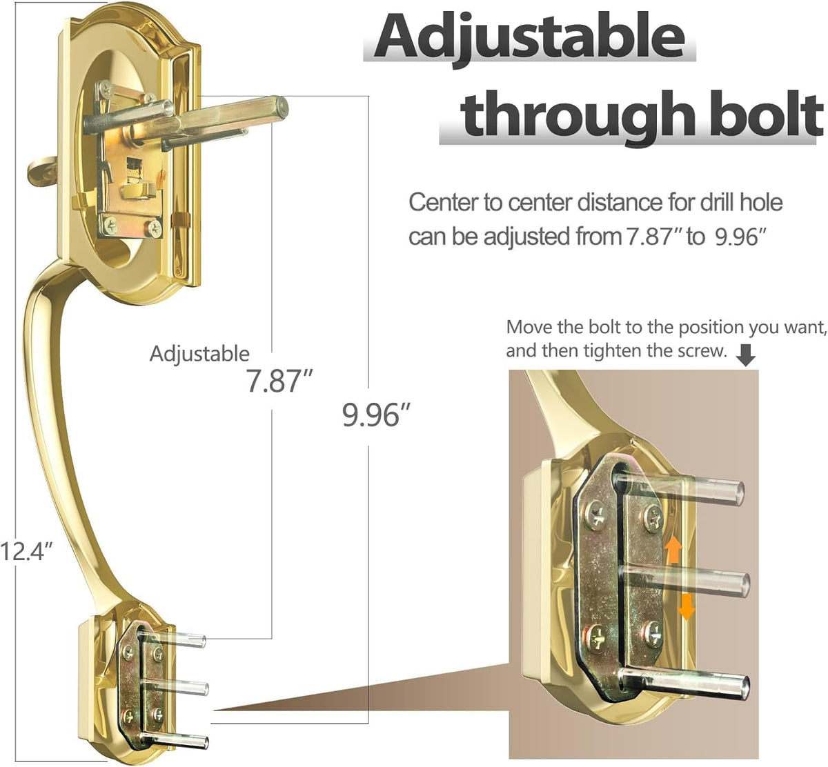 Front Door Handle and Deadbolt Set (Polished Brass)