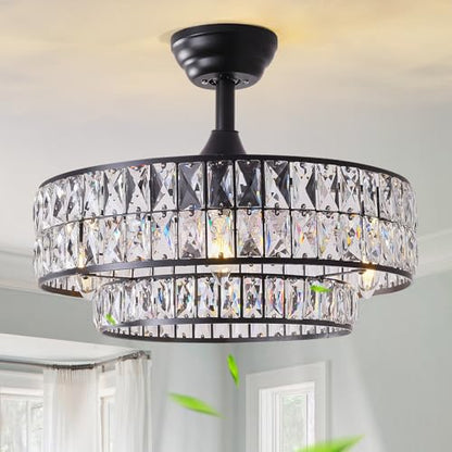 20" Gold Fandelier Ceiling Fan with Light