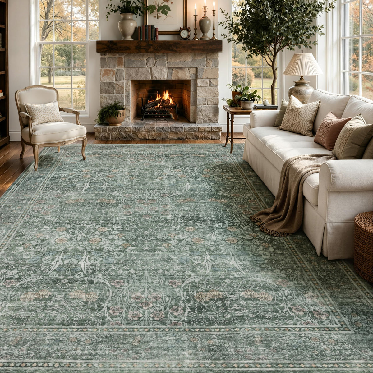9x12 Area Rugs for Living Room (Moss Green / 9' x 12' (Rectangular))