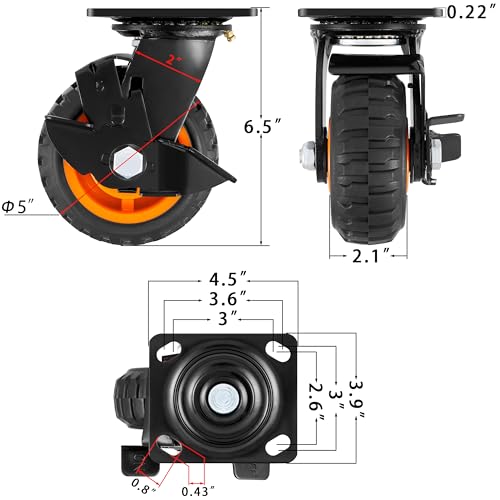 Heavy Duty Caster Wheels Set of 4