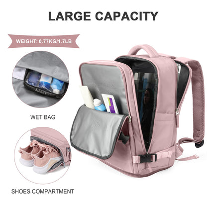 Travel Backpack For Women Men (Pink Purple / 25 liters)