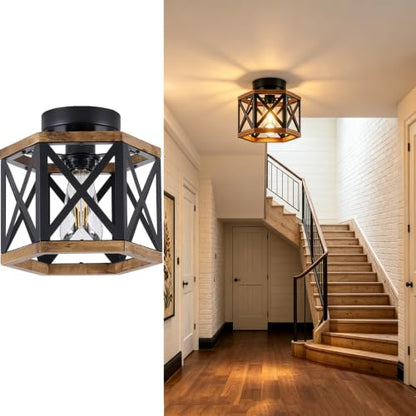 Farmhouse Semi Flush Mount Ceiling Light