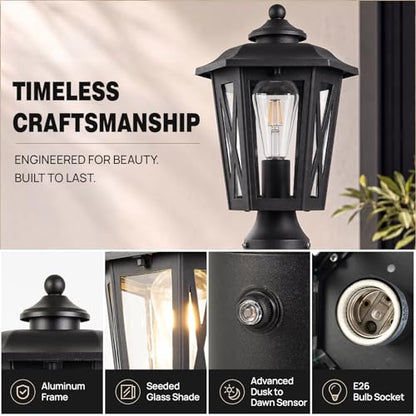 Outdoor Post Light with GFCI Outlet
