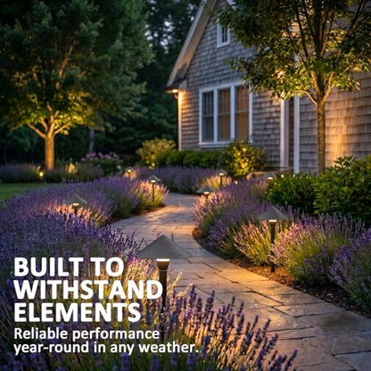 Pathway Lights Low Voltage Outdoor Landscape Lighting 1W 60 Lumen 3100K 12V AC Path Lights Warm White Light with Connector Spike Stake for Garden Yard Driveway Lawn