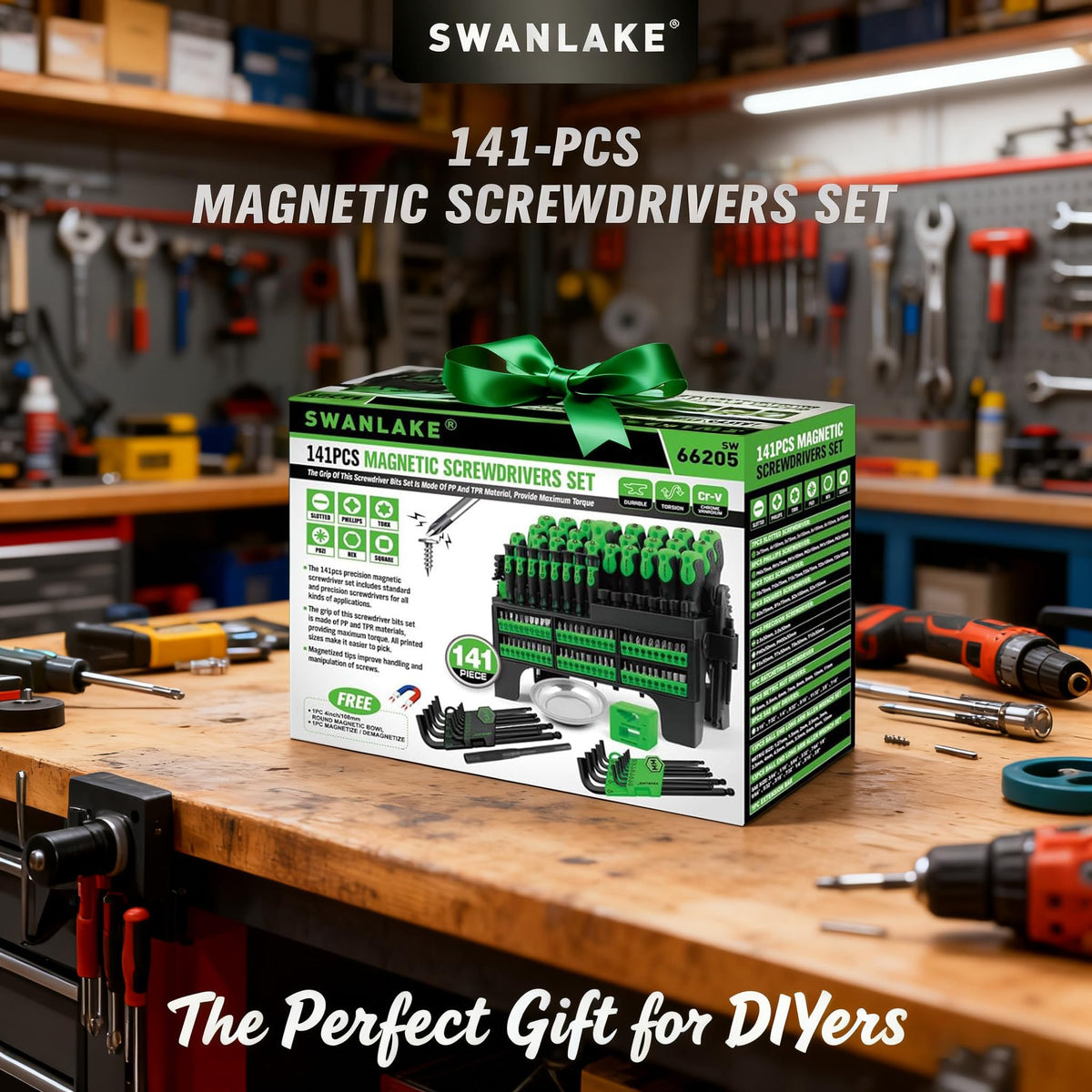 141 Piece Magnetic Screwdriver Set with Plastic Rack (141-Piece Magnetic Screwdriver Set)