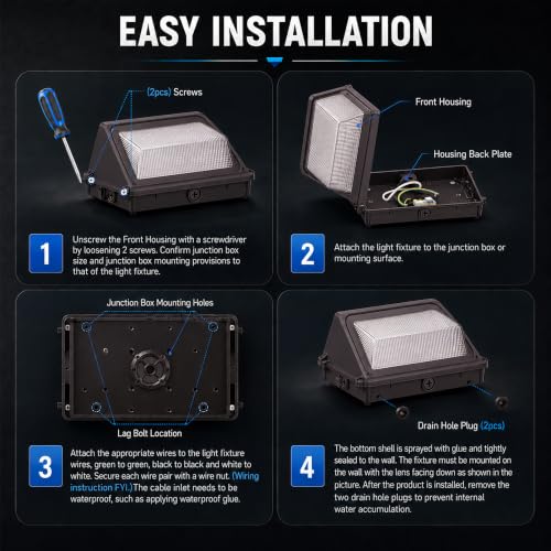 LED Wall Pack Light with Dusk to Dawn Photocell
