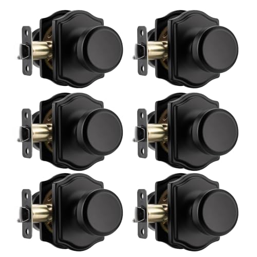 Black Door Knobs with Camelot Trim