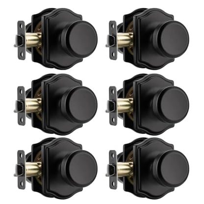Black Door Knobs with Camelot Trim