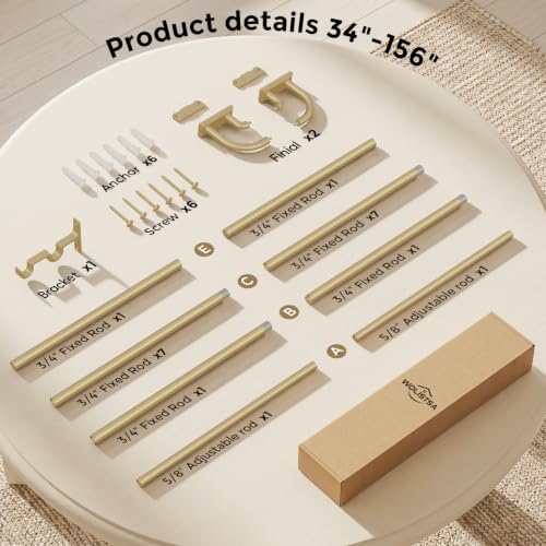 Double Curtain Rod 34 (Gold / 34"-120")