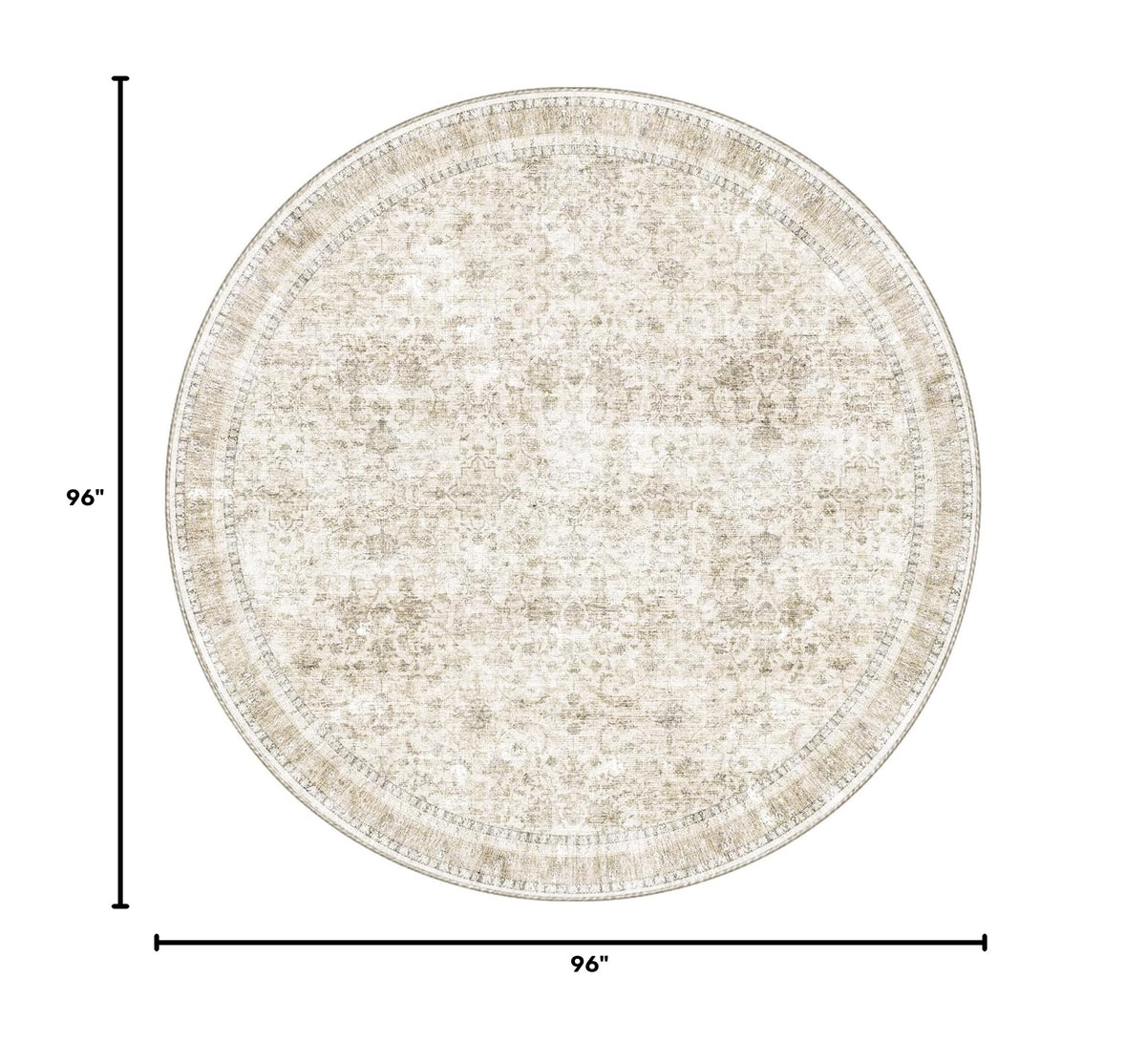 Round Rug 8ft (Beige / 8' (Round))