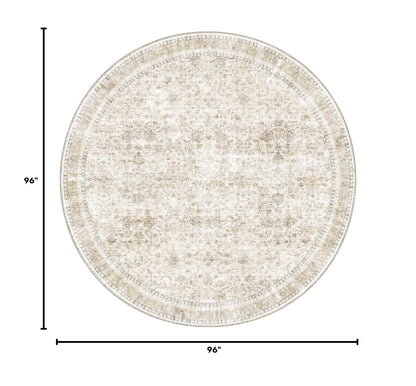 Round Rug 8ft (Beige / 8' (Round))